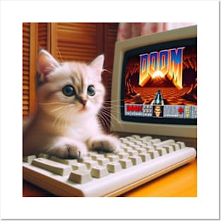 Kitty playing Doom Posters and Art